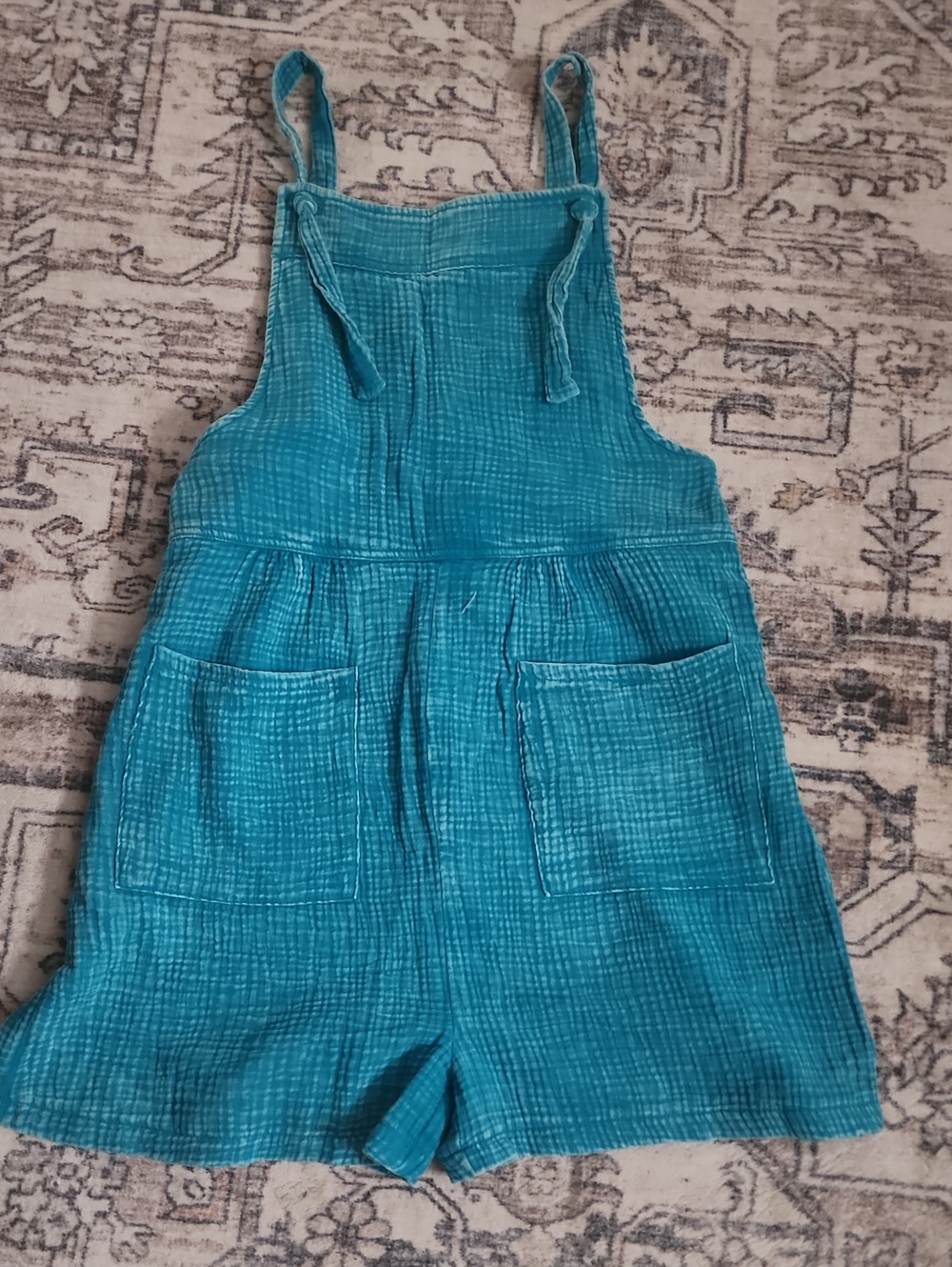 New Never Worn Womens Medium Zenana Outfitters Teal Blue One-Piece Romper No Tag